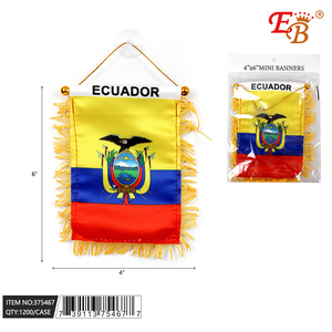 ECUADOR Mini Banner 4 \ "X 6 \" 1200 pezzi 100DZ/CS realizzati in plastica vinile poliestere digitale UV tecniche di stampa assicurativa - Product Image 1