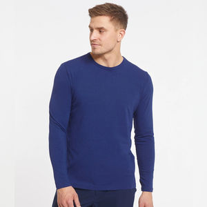 เสื้อยืดแขนยาวคุณภาพสูง 100% ผ้าฝ้าย พร้อมโลโก้สั่งทำ ระบายอากาศได้ดี เป็นมิตรกับสิ่งแวดล้อม สไตล์สตรีทแวร์สำหรับผู้ชาย รับผลิตแบบ OEM - Product Image 6