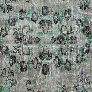 Alfombra Turca Vintage Grande de 5.3x9.1 pies (161x277 cm), Alfombra Verde con Diseño Floral - Product Image 2