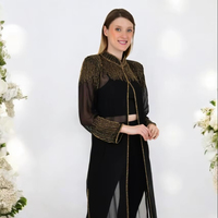 Vêtements islamiques pour la fête du Ramadan 2025, vêtements élégants d'été, broderie à la main, travail de perles lourdes, abaya modeste pour femmes musulmanes, vente en gros