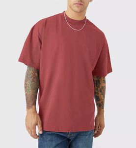 T-shirts pour hommes en coton 100% de haute qualité, logo personnalisé, vente en gros, 280 GSM, grande taille, respirant, vêtements d'été, Bangladesh - Product Image 5