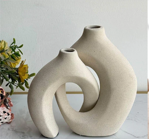 Vase à fleurs en céramique en porcelaine verte moderne Design contemporain moderne élégant pour la décoration de la maison Bureau Hôtel Vente en gros - Product Image 4