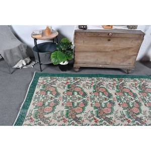 Tapis Vintage en Laine Turque 38X68 ft Vert Beige Tissage Plat Patchwork Design pour Décorations de Salon avec Support en Latex - Product Image 2