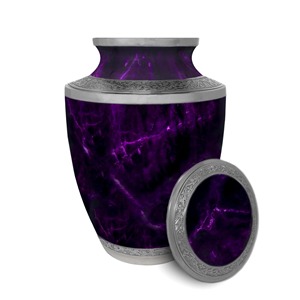 Modern Handmade Round Metal Cremation Urn for Human Ashes Decorative Funeral Tabletop <b>Vase</b> - Product Image 2
