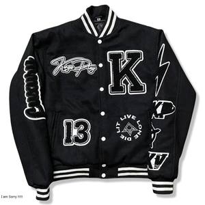 Chaqueta Universitaria Deportiva para Hombre con Diseño de Letras, Ribete a Rayas, Bloques de Color, Estilo Rave, con Logotipo Personalizado y Talla Personalizada - Product Image 6