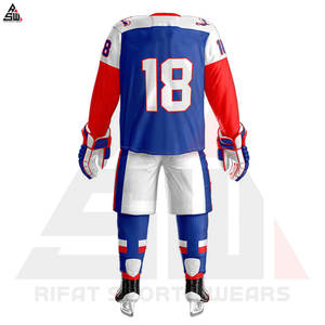 เครื่องแบบฮ็อกกี้น้ำแข็งใส่ได้ทั้งชายและหญิง100% โพลีเอสเตอร์แห้งเร็วน้ำหนักเบาป้องกันรอยยับระบายอากาศได้ดีดีไซน์ทันสมัย - Product Image 2