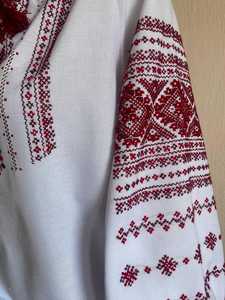 Chemise pour femme authentique ukrainienne traditionnelle Vyshyvanka, brodée à la main, taille XL, lin fait maison, naturel, fait à la main en Ukraine - Product Image 3