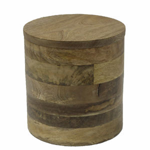 Venta al por mayor a granel Venta caliente 2024 caja de almacenamiento de diseño de forma redonda de madera natural con tapa para almacenamiento de cocina hecho a mano personalizado - Product Image 6