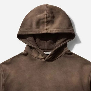 Sweat à capuche unisexe zippé de haute qualité 2025, coupe décontractée ample, 100 % coton, streetwear, couleur unie, molleton délavé par le soleil, automne-hiver - Product Image 6