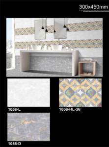 Azulejos de mármol de porcelana modernos de 300*450mm para interiores y exteriores para suelo, pared, sala de estar, baño, salón, azulejos de cerámica - Product Image 6