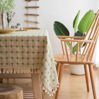 Nappe de table ronde en coton 100% premium, moderne, écologique, imperméable, tissée, personnalisable pour salle à manger