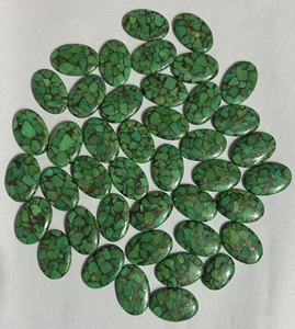 Haute qualité naturel vert Turquoise Cabochon forme ovale dos plat calibré pierre précieuse prix de gros pierre précieuse polie - Product Image 2