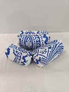 3-Piece Cotton <b>Quilted</b> Cosmetic Organizer <b>Makeup</b> <b>Bag</b> with Printed Lightweight Travel for Case Medium Capacity - Product Image 4