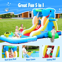 Parc aquatique gonflable Step4fun Mini pour la maison, avec toboggan, piscine et château gonflable, certifié CE, en tissu Oxford, capacité 3-5 personnes