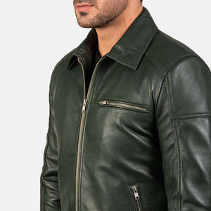 Veste en cuir élégante pour homme, col montant zippé, durable, coupe moderne, respirante, légère, coupe décontractée, très demandée - Product Image 4