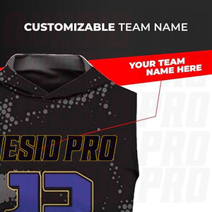 Maillot de sport à capuche 7v7, personnalisable, haute flexibilité, respirant, évacuation de l'humidité, vêtements de sport, logo, numéros sublimés - Product Image 3