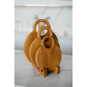 Bandeja de madera para servir con asas Tabla de quesos Juego de bloques de corte increíble de 3 piezas Plato decorativo Tamaño y forma personalizados - Product Image 5