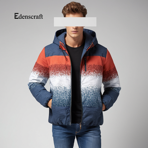 Chaqueta con capucha de algodón 100% para hombre, cálida, ligera, transpirable, informal, cómoda, para viajes de invierno, ecológica - Product Image 1