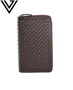 กระเป๋าสตางค์หนังวัวยาวแบบพับสองทบแบบพรีเมี่ยมสำหรับเดินทางทำด้วยมือใส่ได้ทุกเพศผ้าฝ้ายแบบบางเปิดได้ทนทานป้องกัน RFID - Product Image 1