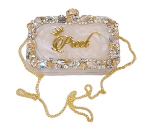 Handcrafted Classic Resin Clutch Bag Stylish Vintage Lady <b>Handbag</b> for Her <b>Unique</b> Customized Fashion Gift for Valentine's Day - Product Image 5