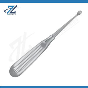 Curette osseuse droite manuelle Volkmann, 170 mm de long, 2 mm de large, en acier inoxydable, instrument chirurgical certifié CE, réutilisable - Product Image 2