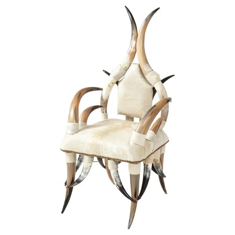 Cadeira de vaca de buzina ox artesanal, cadeira de luxo com chifre ox para decoração completa e decoração, melhor qualidade, preço indiano de fábrica direta