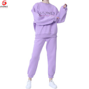 2023 vente chaude femmes surdimensionné goutte-épaule survêtement Logo personnalisé solide motif usine bas prix Unique pour les filles hiver - Product Image 5