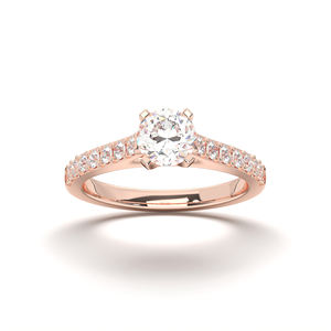 Anillo de compromiso solitario con diamante moissanita de 1.17 quilates, calidad E-F/VS, engaste de puntas, forma redonda, hecho en plata de ley para mujer - Product Image 1