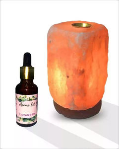 โคมไฟเกลือคริสตัลธรรมชาติหิมาลัยทรงลูกบอลหอมบำบัดในครัวเรือนมีกลิ่นหอมน้ำมันหอมระเหยพร้อมแจกันแก้วคริสตัลที่สวยงาม - Product Image 6