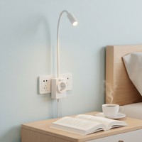 Lampe murale LED moderne pour la maison, à intensité variable, prise européenne, sortie USB-A/USB-C, charge, commande tactile, lampe de lecture à brancher, abat-jour blanc pour cuisine