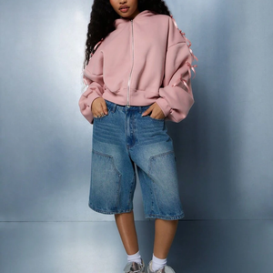 Manufacturer OEM Puff Printing <b>Hoodie</b> 2 Piece Jogger Set Custom 3d Puff Print Women <b>Oversized</b> <b>Fleece</b> <b>Hoodie</b> - Product Image 3