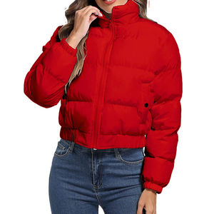 Veste d'hiver tendance haut de gamme pour femmes, polyvalente et chaude, avec un tissu en toile de couleur unie brillante, style doudoune, veste d'extérieur 2026 - Product Image 3