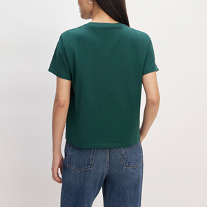 Camiseta Vintage personalizada para mujer de alta calidad 250 GSM algodón pesado 100% Botón de poliéster Denim transpirable de talla grande 100% botón - Product Image 6