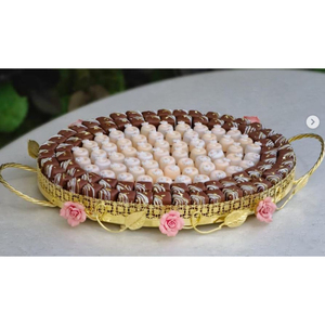 Bol à chocolat en métal doré de meilleure qualité Vaisselle élégante Bonbons Plat à dessert Mariages et fêtes Serveur de bonbons au chocolat - Product Image 3