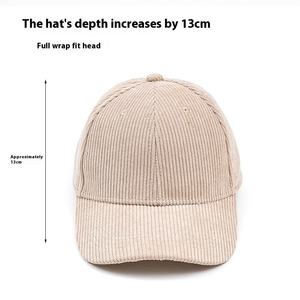 Gorra de béisbol de pana de Otoño/Invierno para hombres y mujeres, logotipo bordado personalizado, gorra deportiva de moda para exteriores en blanco estructurada con letras - Product Image 4