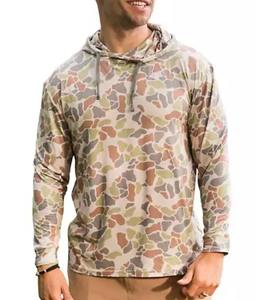 เสื้อตกปลาแขนยาวมีฮู้ดสำหรับผู้ชาย ป้องกันรังสียูวี ลายพิมพ์คลื่นทะเล ผ้าโพลีเอสเตอร์ 100% UPF 50 เสื้อพูลโอเวอร์ - Product Image 3