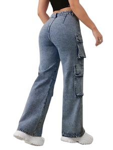 Factory Direct Sale OEM High Waist Straight Loose Fit <b>Women</b> Denim <b>Jeans</b> Baggy <b>Jeans</b> Pants for Ladies 2026 - Product Image 4