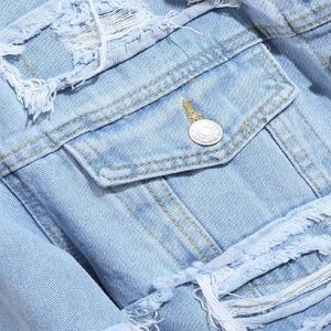 Veste en jean bleu personnalisée de haute qualité Style vintage avec boutons patchs 100% coton tricoté acide - Product Image 4