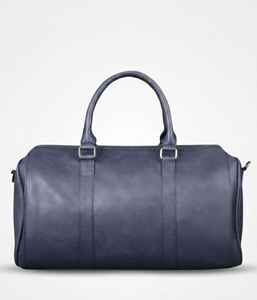 Navy Blue Leather Luxury Duffle <b>Bag</b> Men <b>Weekender</b> Travel Gym Overnight <b>Luggage</b> Carry Water Resistant Polyester Sports Tote - Product Image 1