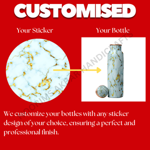 ขวดน้ำทองแดงบริสุทธิ์ขนาด750มล. ทันสมัยทนทานพิมพ์เคลือบฟันอุปกรณ์เสริมฝาแบบไม่รั่วซึมวัสดุโลหะเพื่อสุขภาพอายุรเวท - Product Image 6