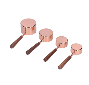 Customized Handicrafts Copper <b>Measuring</b> <b>Spoon</b> with Wooden Handle Wholesale Supply for <b>Measuring</b> Ingredients - Product Image 3