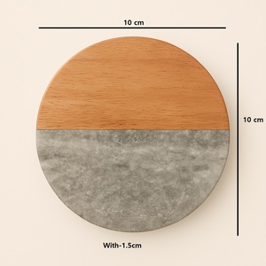 Marble Wood Coaster for Tabletop <b>Protection</b>, Cup Holder Coasters for Multiple Cup Types, Wood Coaster kitchen accessories - Product Image 3