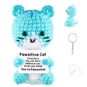 ตุ๊กตาสัตว์ถักโครเชต์ลายการ์ตูน ตกแต่งบ้าน ทำมือ ให้กำลังใจ คุณเก่งมาก แมว สุนัข ของขวัญ - Product Image 1