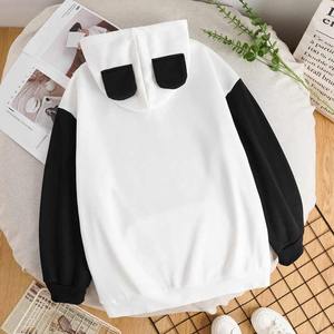 Sudaderas con capucha de invierno de punto de poliéster de gran tamaño Logotipo frontal absorbente de sudor transpirable de alto estándar para mujer Estilo informal - Product Image 2