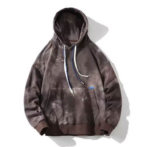 Gras et élégant pour hommes HipHop High Custom Tie Dye Sweat à capuche déchiré Pull Streetwear en coton vieilli - Product Image 3