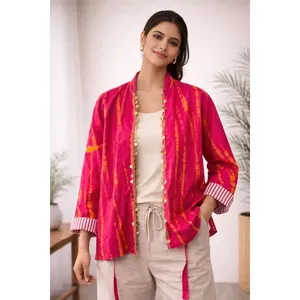 Kurtis Tie-Dye Elegantes y Profesionales para Mujer, Tela Popelina Colorida - Product Image 1