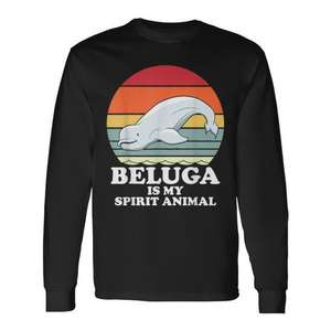 Camiseta retro de manga larga con diseño de ballena Beluga Is My Spirit Animal - Product Image 1