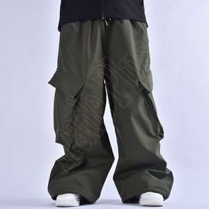 Men's Olive Green Cargo <b>Pants</b> Elastic Waist Breathable Oversized Style Adult Wear - Product Image 3