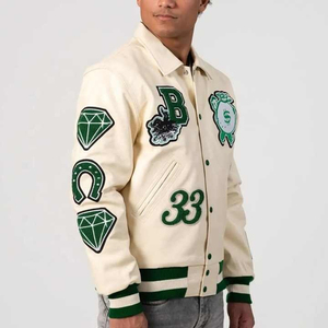High Quality Eco-Friendly Breathable Wool Custom Hooded Winter Men's College <b>Baseball</b> <b>Bomber</b> Varsity <b>Jackets</b> - Product Image 2
