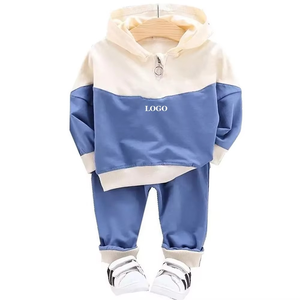 2025 hiver couleur bloc survêtement pour enfants garçons pull deux pièces survêtement enfants tenue décontracté léger survêtement - Product Image 6